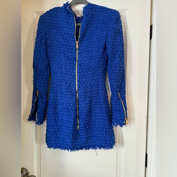 Blue Balmain Dress with gold buttons - Picture 3 of 7